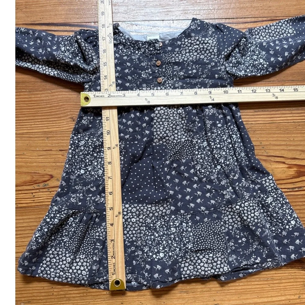 OshKosh‎ B'gosh Patchwork Dress Toddler Blue Excellent Floral Polka Dot SIZE 2T
